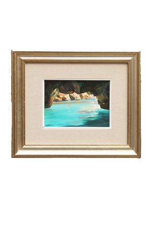 Green Grotto painting Art from Italy Antonio Palomba | GROTTA VERDE13X18